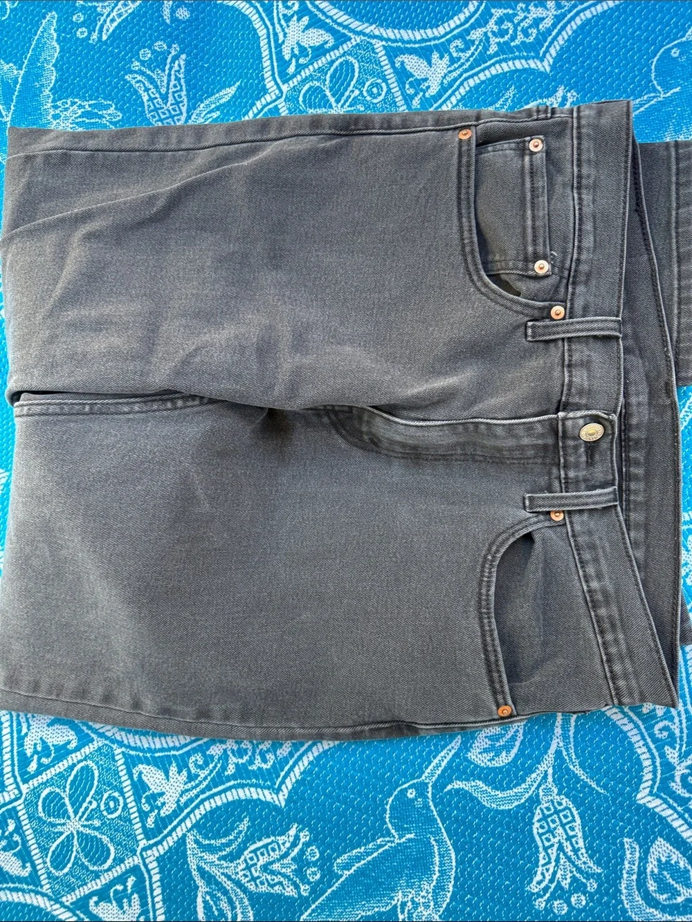 Levi's 502 Taper Black Washed Denim Jeans Size 34x32